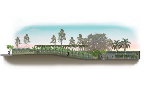 site section entrance with road